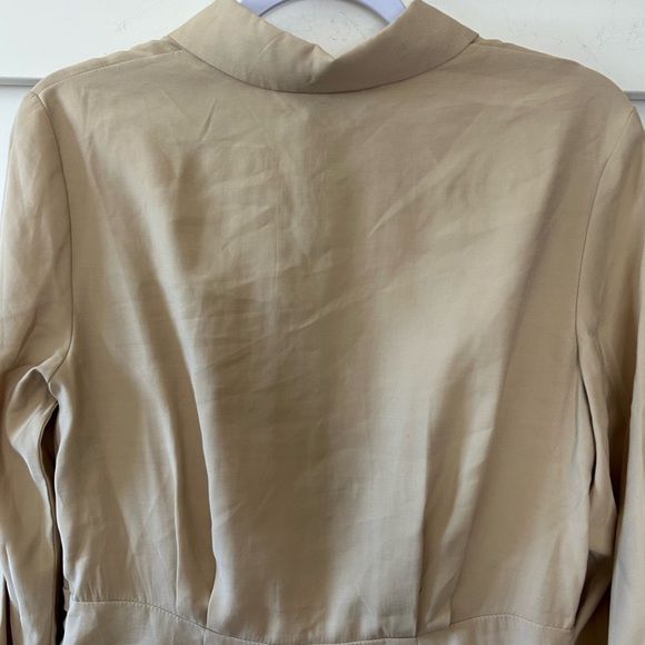 Korean Brand Tan Button-Up Long Sleeve Dress - Picture 5 of 8